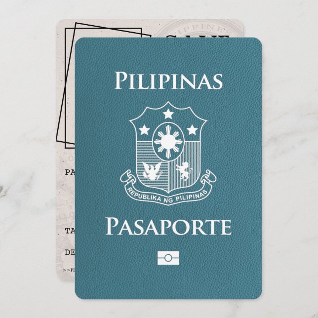 Teal Philippines Passport Save The Date (Front/Back)
