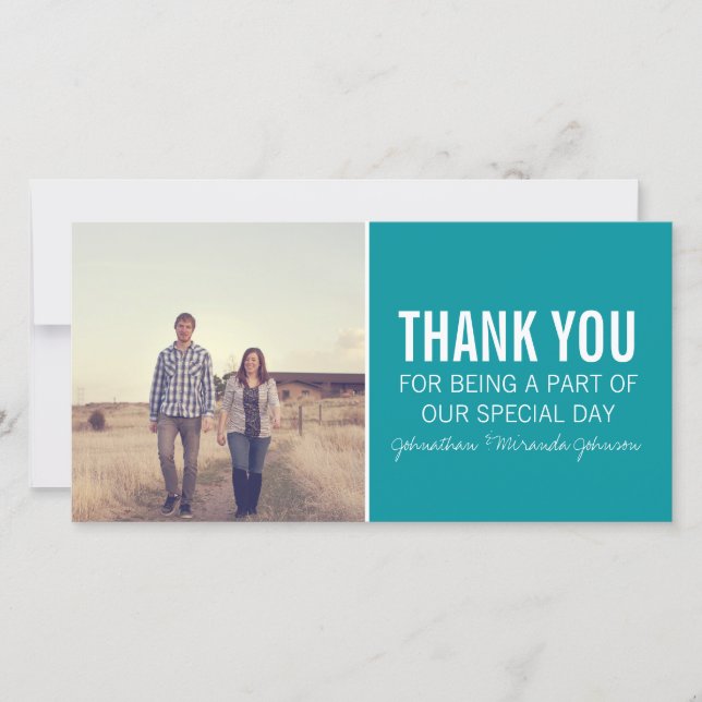 Teal Photo Thank You Cards (Front)