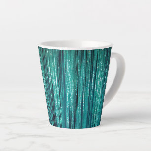 Teal Pine Green Tinsel Christmas Latte Mug