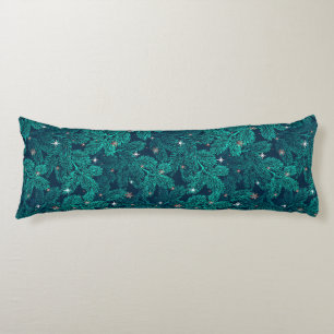 💚 Teal Pine Winter Snowflake Bedroom Decor ❄️ Body Cushion