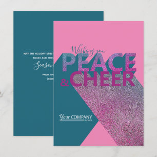 Teal & Pink, Business Holiday Card