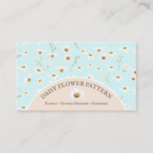 Teal Pink Chic Daisy Flower Baby Sitter Business Card