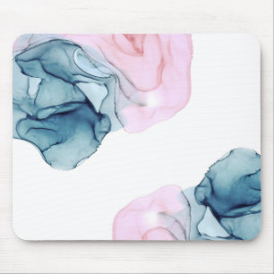 Teal & Pink Ethereal Inky Fantasy Trendy Glam Mouse Mat