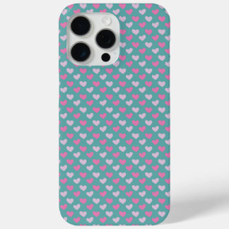 Teal & Pink Heart iPhone case