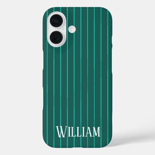 Teal pinstripes Case-Mate iPhone Case (Back)