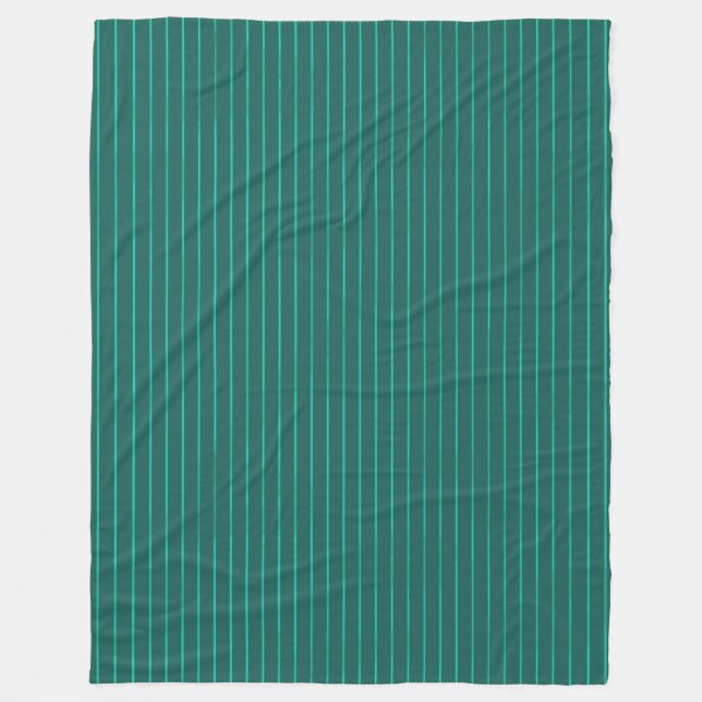 Teal pinstripes fleece blanket (Front)