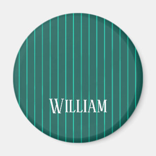 Teal pinstripes magnet