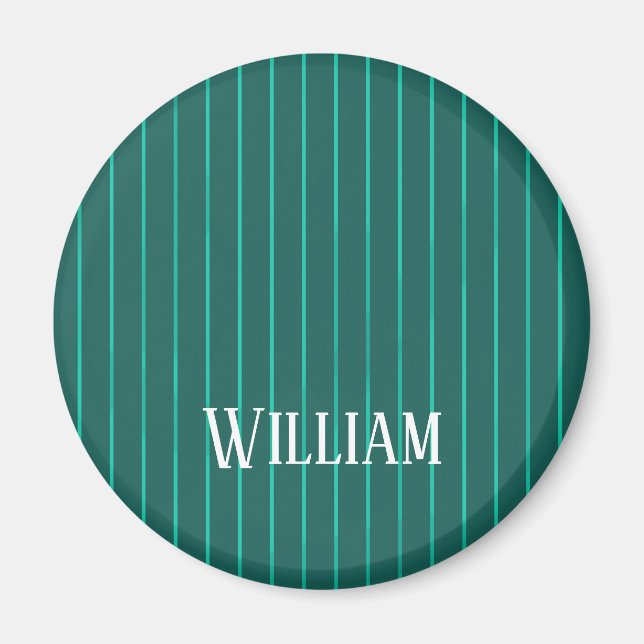 Teal pinstripes magnet (Front)