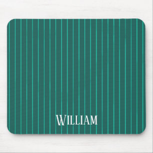 Teal pinstripes mouse mat