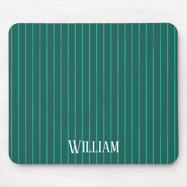 Teal pinstripes mouse mat (Front)
