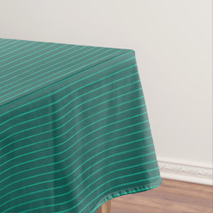 Teal pinstripes tablecloth
