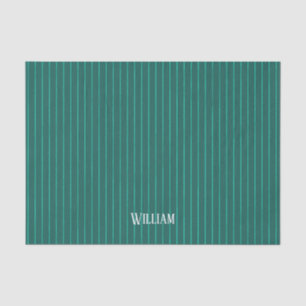 Teal pinstripes tissue paper
