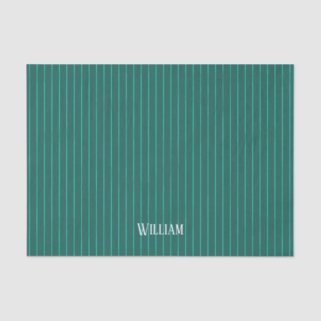 Teal pinstripes tissue paper (Front)