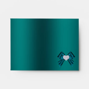 Teal Plum Peacock Note Envelope