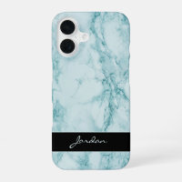 Teal Polished Marble Stone with Name