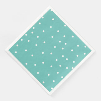 Teal Polka Dot Pattern Minimalistic Napkin
