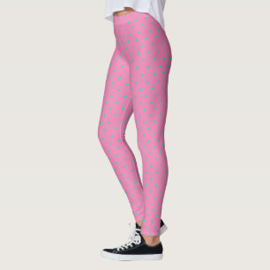 Teal Polka Dot Pattern on Your Background Colour Leggings