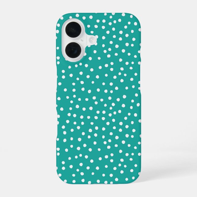 Teal Polka Dot Pattern Phone Case (Back)