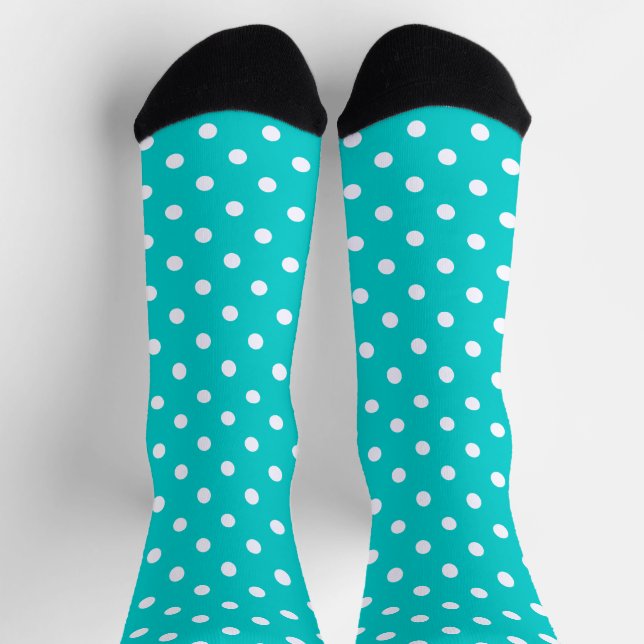 Teal Polka Dot Socks (Top)