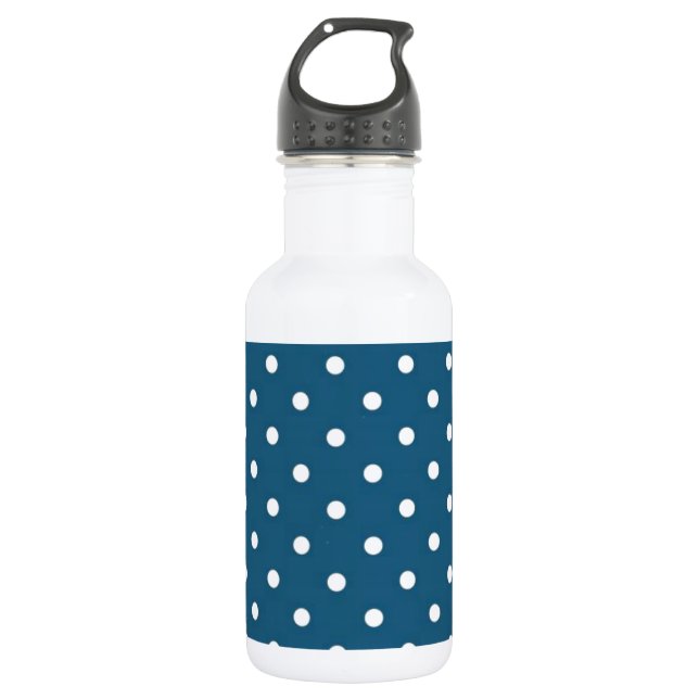 Teal Polka Dots 532 Ml Water Bottle (Front)