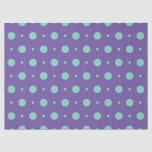 Teal Polka Dots on Purple Tissue Paper