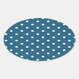 Teal Polka Dots Oval Sticker