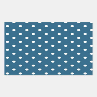 Teal Polka Dots Rectangular Sticker