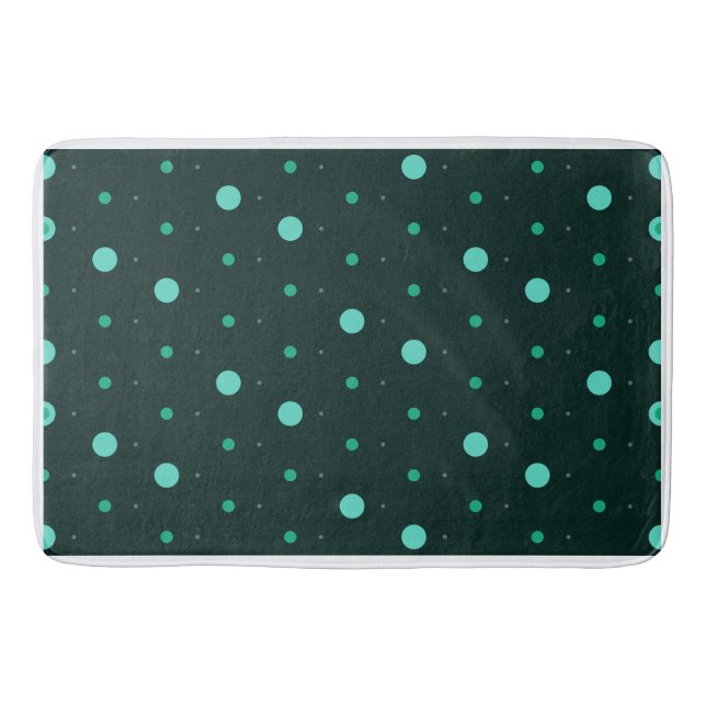 Teal Polka Dots Seamless Pattern Bath Mat (Front)