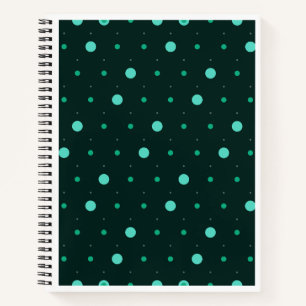 Teal Polka Dots Seamless Pattern Notebook