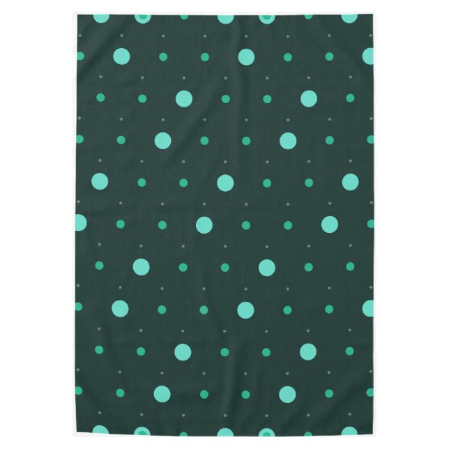 Teal Polka Dots Seamless Pattern Tablecloth (Front)