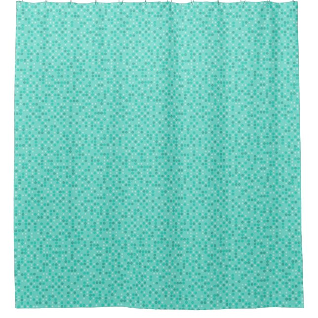 Teal Polka Dots Shower Curtain (Front)