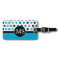 Teal Polka Dots Stripes Monogram