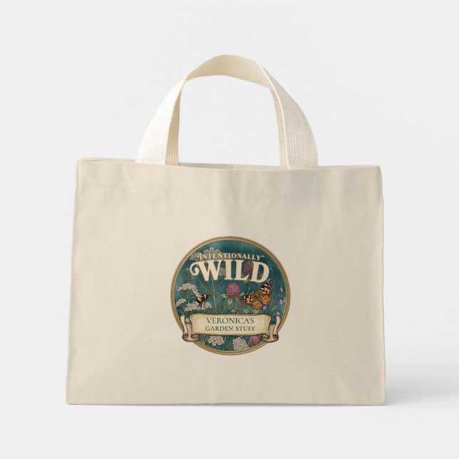 Teal Pollinator Wild Garden Custom Tote Bag (Back)