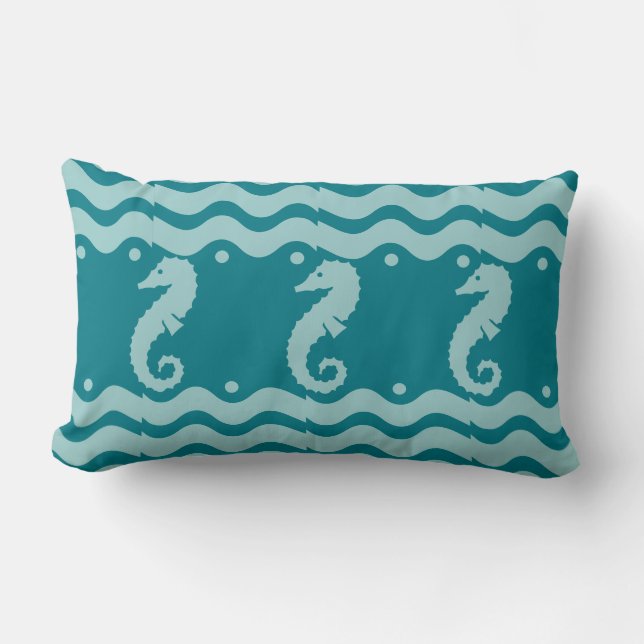 teal powder blue  SEAHORSE Lumbar Cushion (Front)