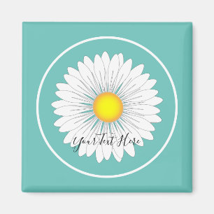 Teal Pretty Little Daisy Magnet