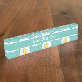 Teal Pretty Little Daisy Nameplate