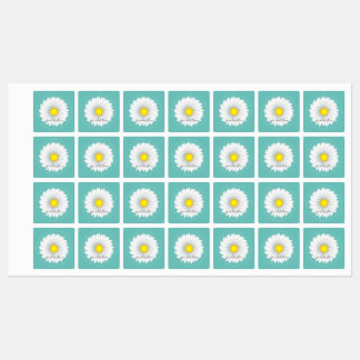 Teal Pretty Little Daisy Square