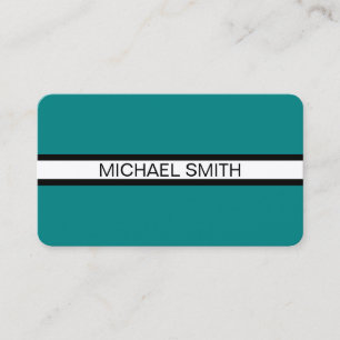 Teal Professional Elegant Modern Black White Business Card