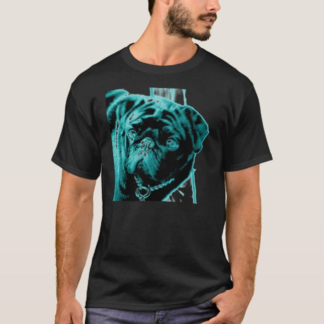 Teal Pug T-Shirt (Front)