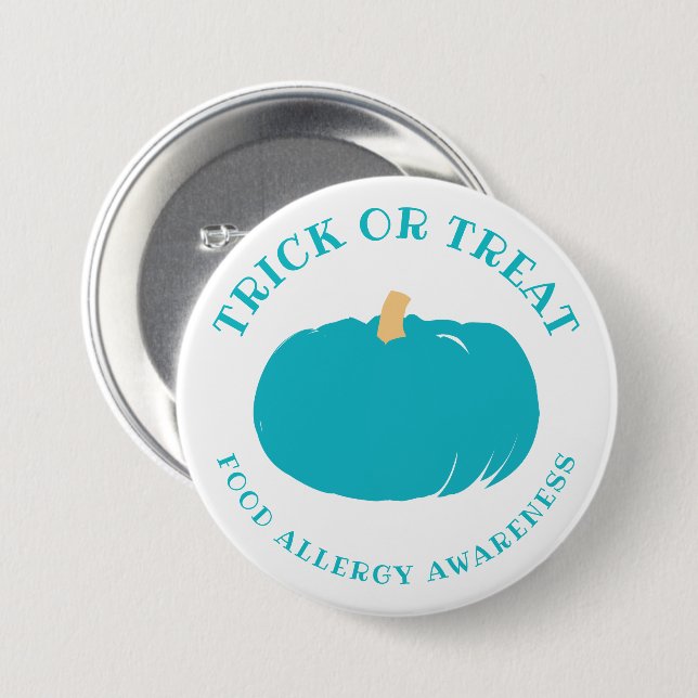 Teal Pumpkin Food Allergy Awareness Halloween 7.5 Cm Round Badge (Front & Back)
