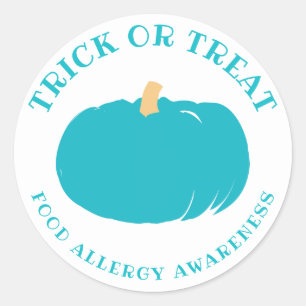 Teal Pumpkin Food Allergy Awareness Halloween Classic Round Sticker