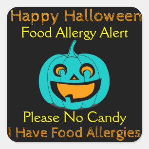 Teal Pumpkin Halloween Food Allergy Stickers