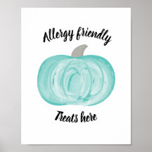 Teal Pumpkin Halloween Sign Allergy friendly