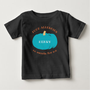Teal Pumpkin Personalised Allergy Halloween Kids Baby T-Shirt