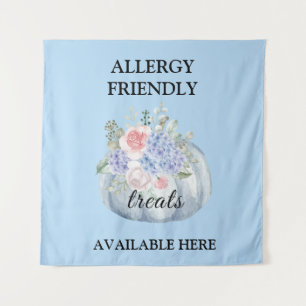 Teal Pumpkin Watercolor Allergy Friendly Treats Tapestry