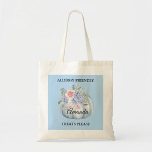 Teal Pumpkin Watercolor Allergy Friendly Treats Tote Bag