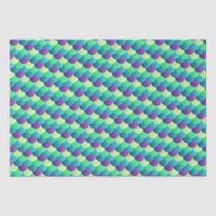 Teal, Purple and Green Foil Mermaid Scales Tissue Paper