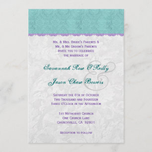 Teal Purple and Silver Wedding Template V01