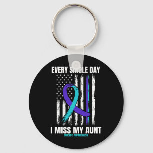 Teal Purple Aunt Suicide Awareness Prevention Amer Key Ring