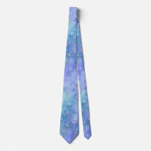 Teal Purple Blue Night Sky Watercolor Tie